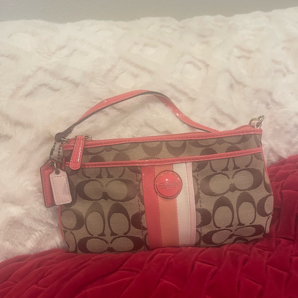SOLD - Coach Mini Bag with Pink and Brown Accents
